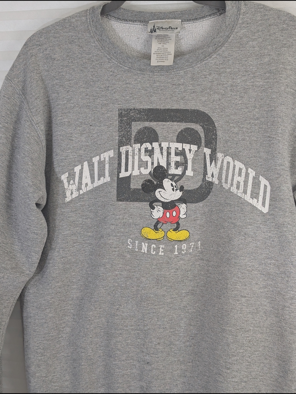 Disney Parks Mickey Mouse "Walt Disney World Since 1971" Grey Sweatshirt - Small - Picture 4 of 7